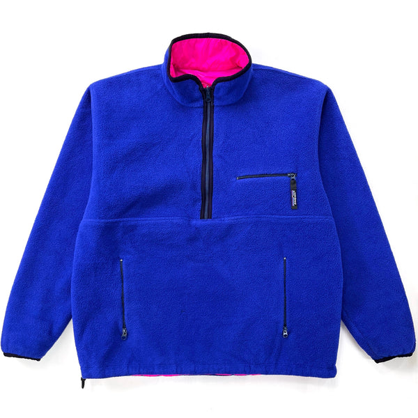 1990 Patagonia Reversible Glissade Pullover, Cobalt & Pink (L)