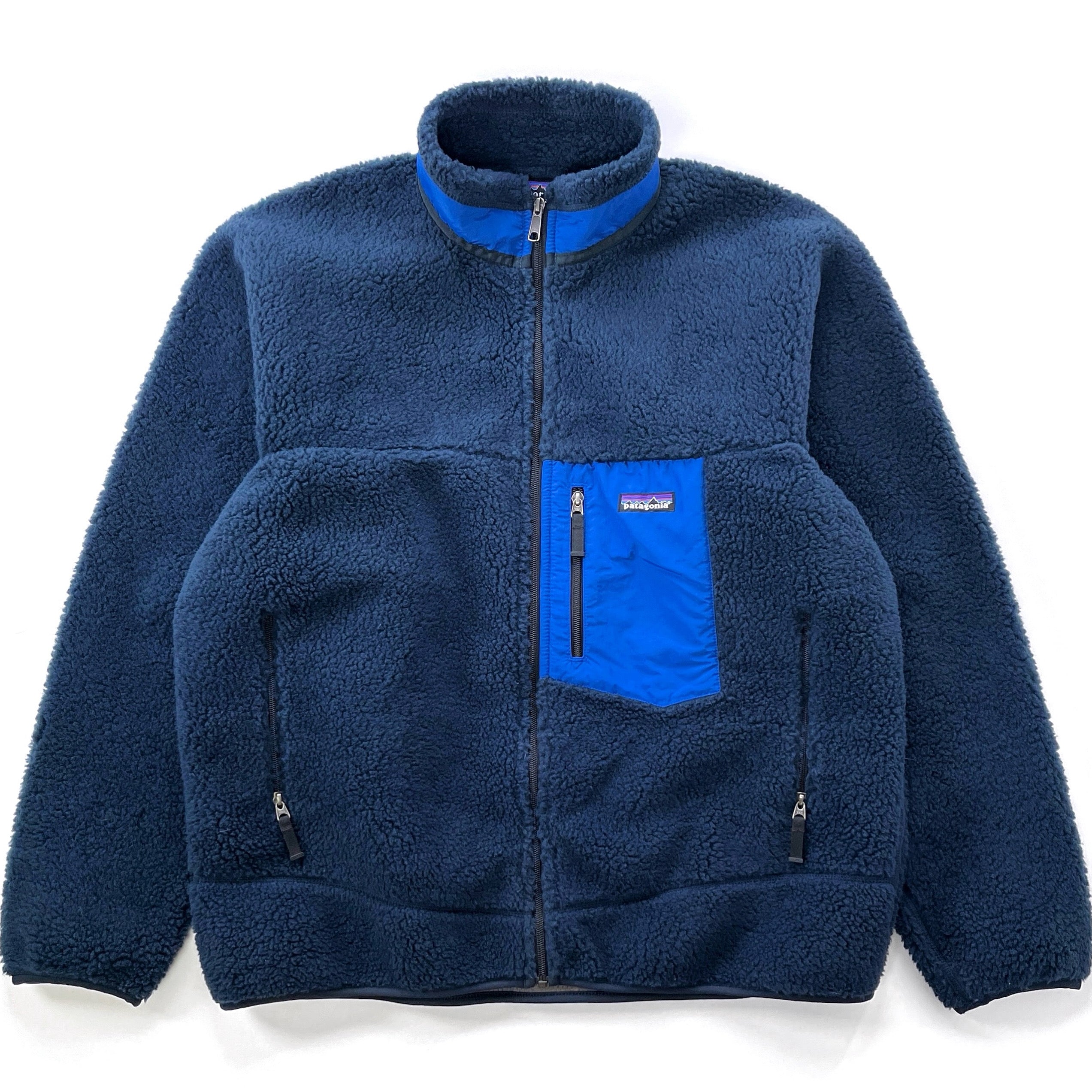 2009 Patagonia Classic Retro-X Fleece Jacket, Dark Navy & Cobalt Blue (XL)