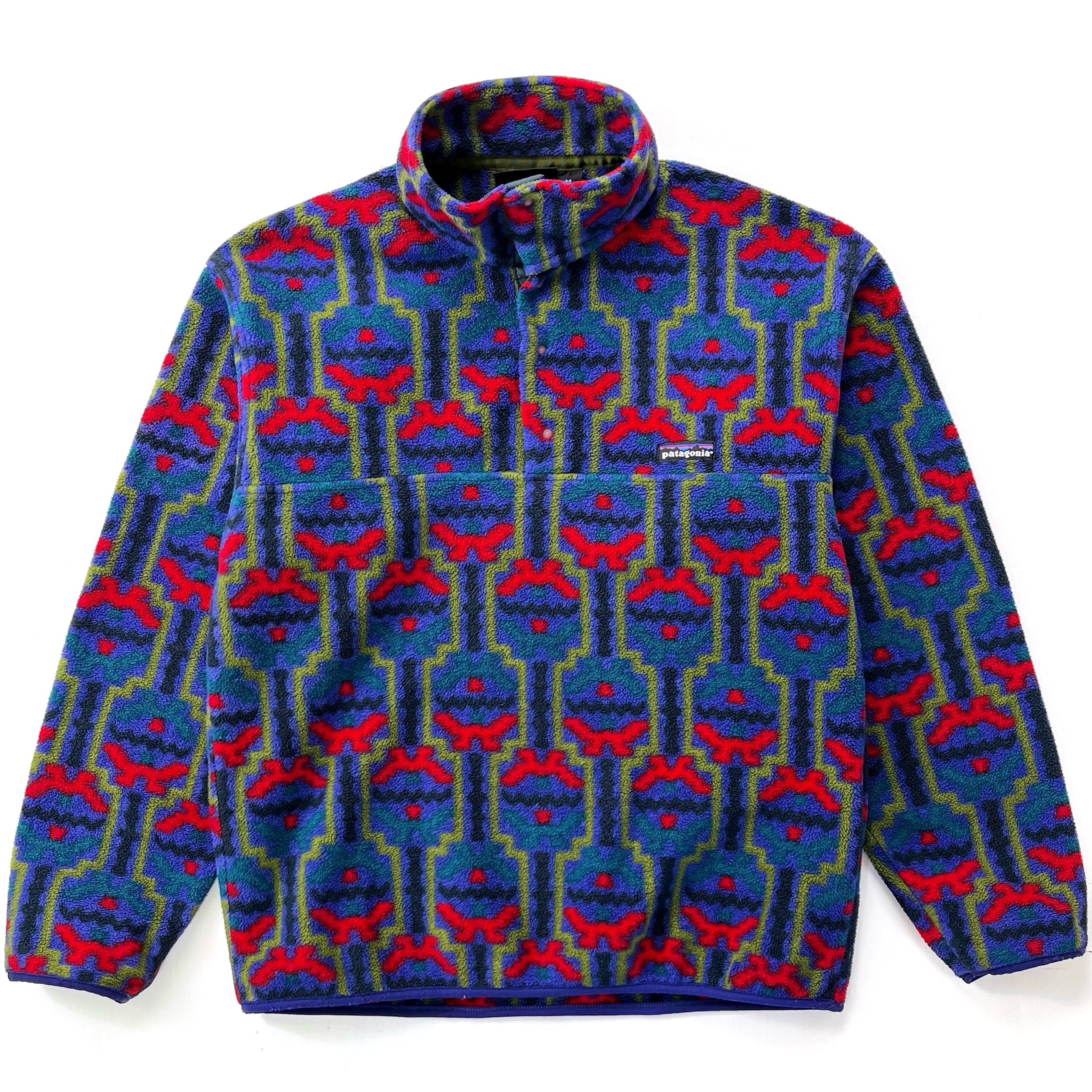 1994 Patagonia Printed Synchilla Snap-T, Tehuelche: Blueberry (M)