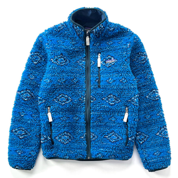 2012 Patagonia Classic Retro-X Deep Pile Cardigan, Choolie: Bandana Blue (XS)