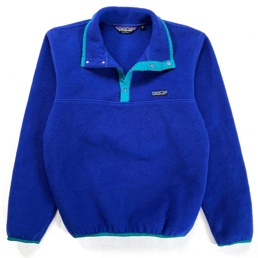 1986 Patagonia Made In The U.S.A. Synchilla Snap T-Neck, Cobalt (S)