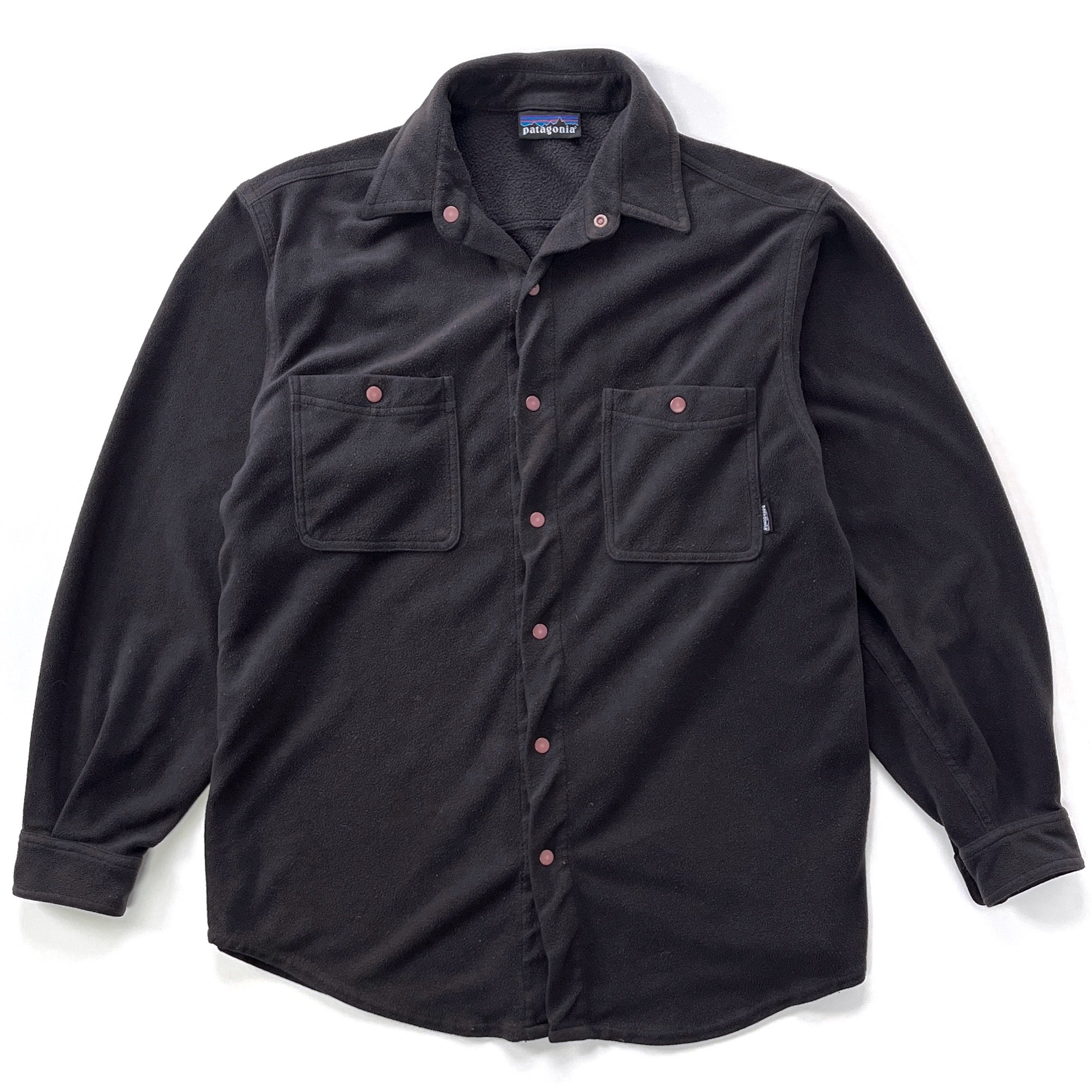 1994 Patagonia Made In The U.S.A. Synchilla Fleece Shirt, Dark Charcoal Grey (M)