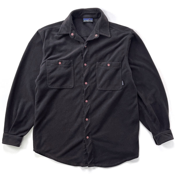 1994 Patagonia Made In The U.S.A. Synchilla Fleece Shirt, Dark Charcoal Grey (M)