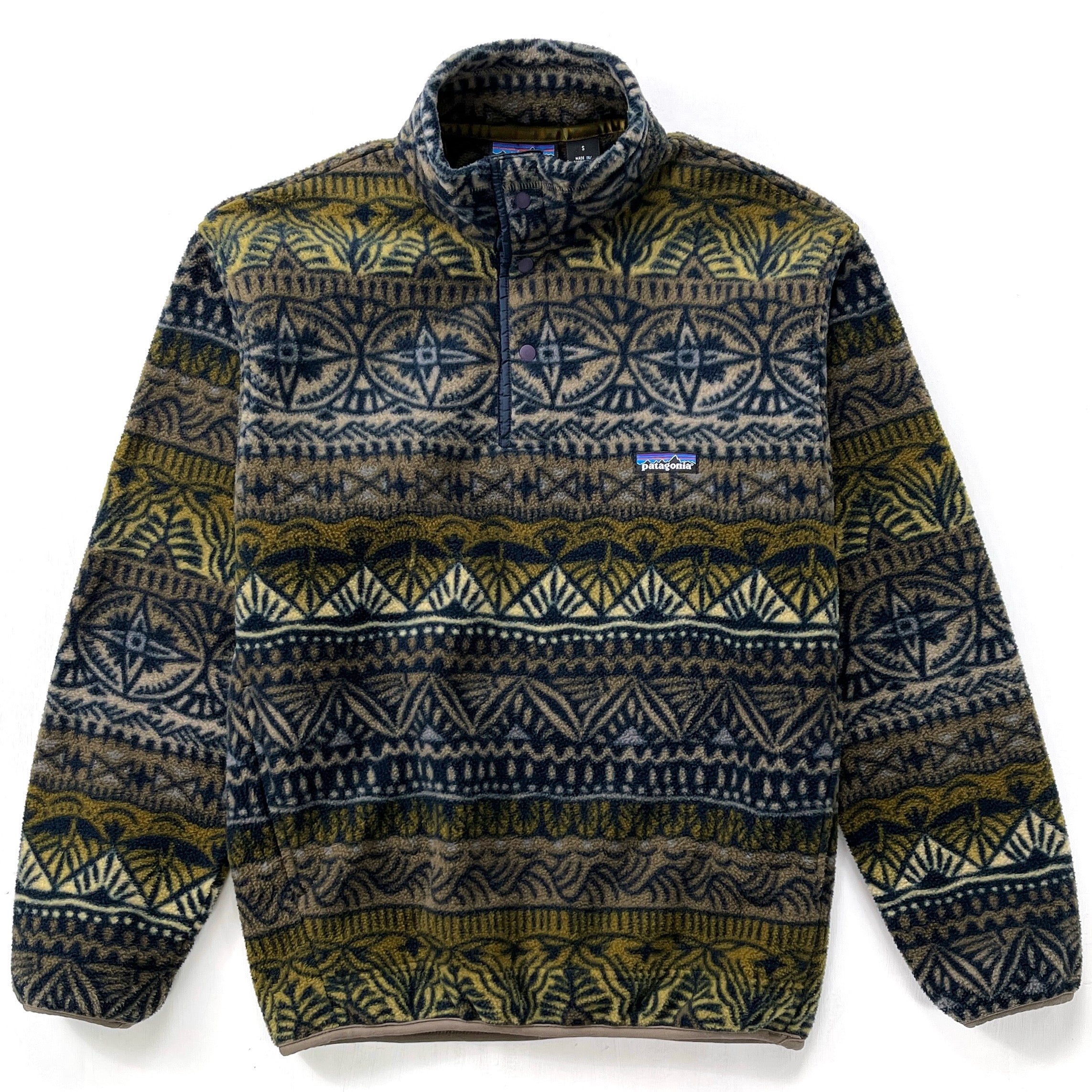 1998 Patagonia Printed Synchilla Snap-T, Tradewinds: Eucalyptus (S)