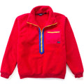 1988 Patagonia Synchilla Half-Zip Fleece Sweater, Red & Cobalt (M)