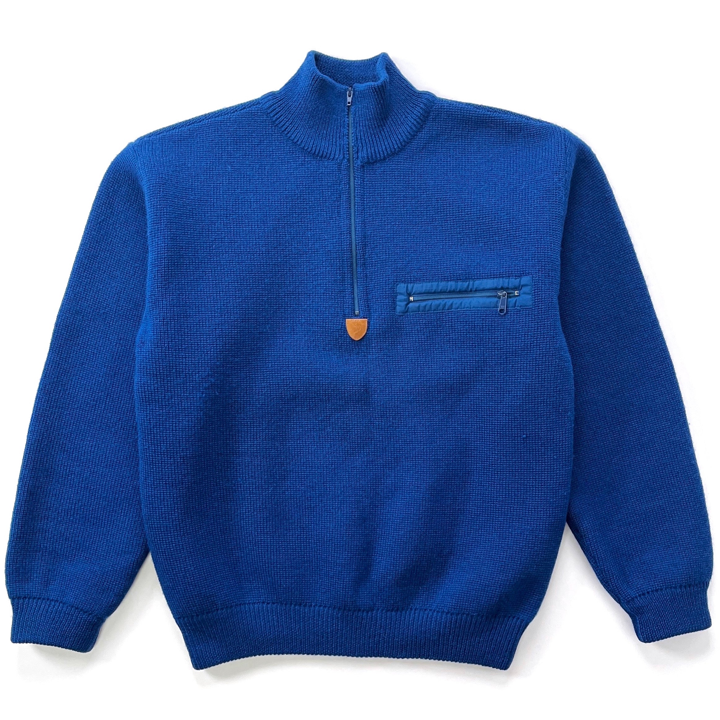 1991 Patagonia Merino Wool Half-Zip Alpiniste Sweater, Sapphire (S)