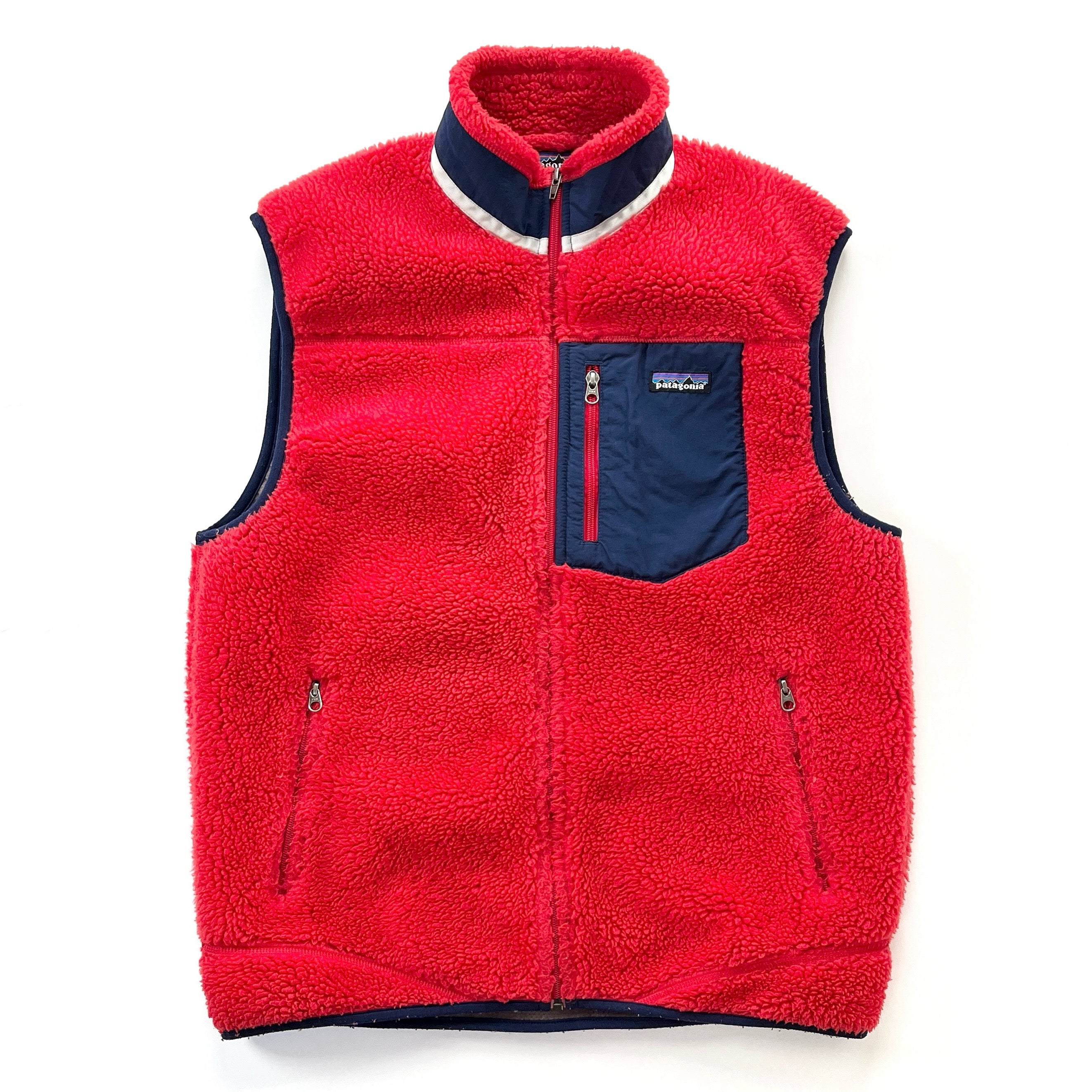 2012 Patagonia Classic Retro-X Fleece Vest, Fire Red & Classic Navy (L)