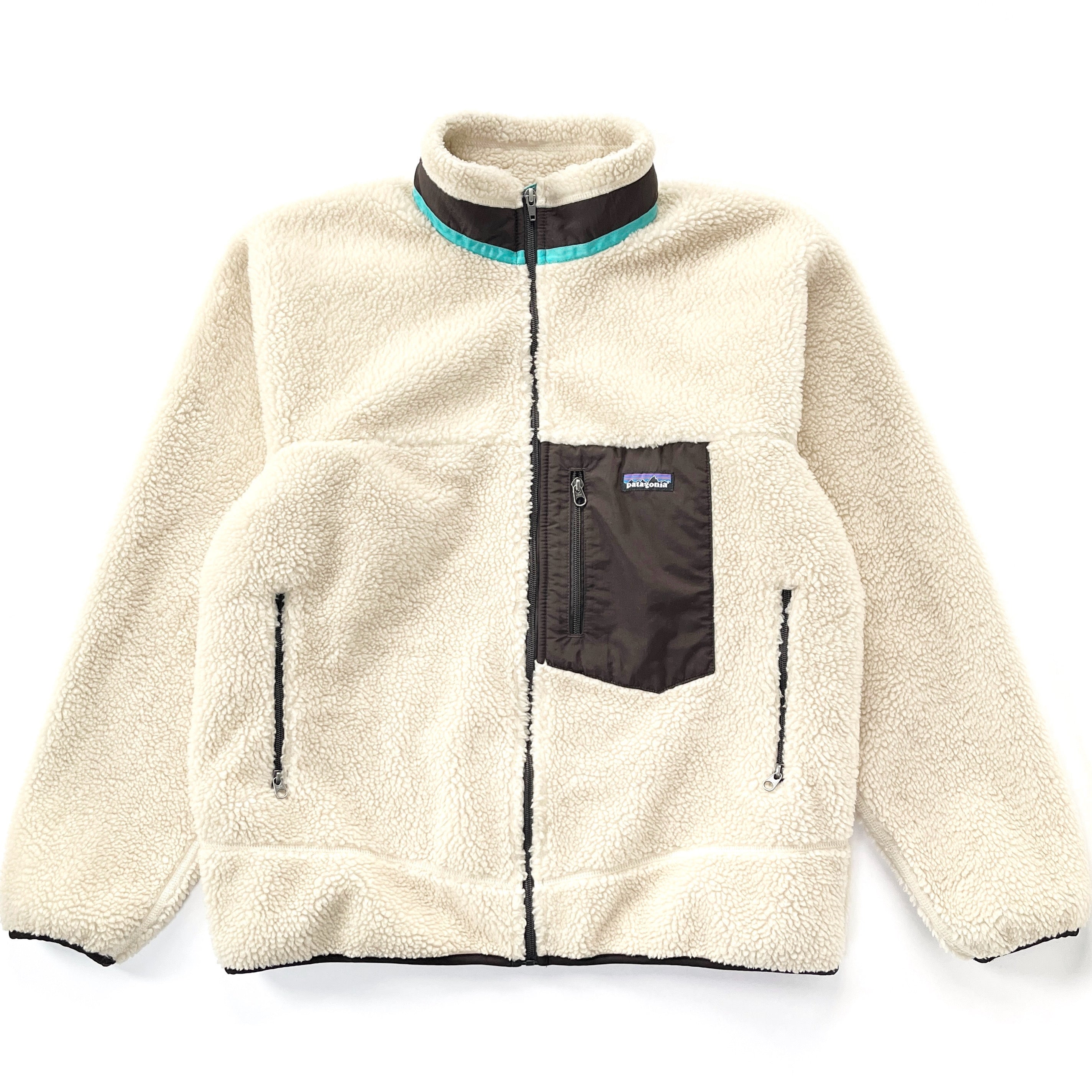 2014 Patagonia Classic Retro-X Fleece Jacket, Natural & Dark Brown (L)