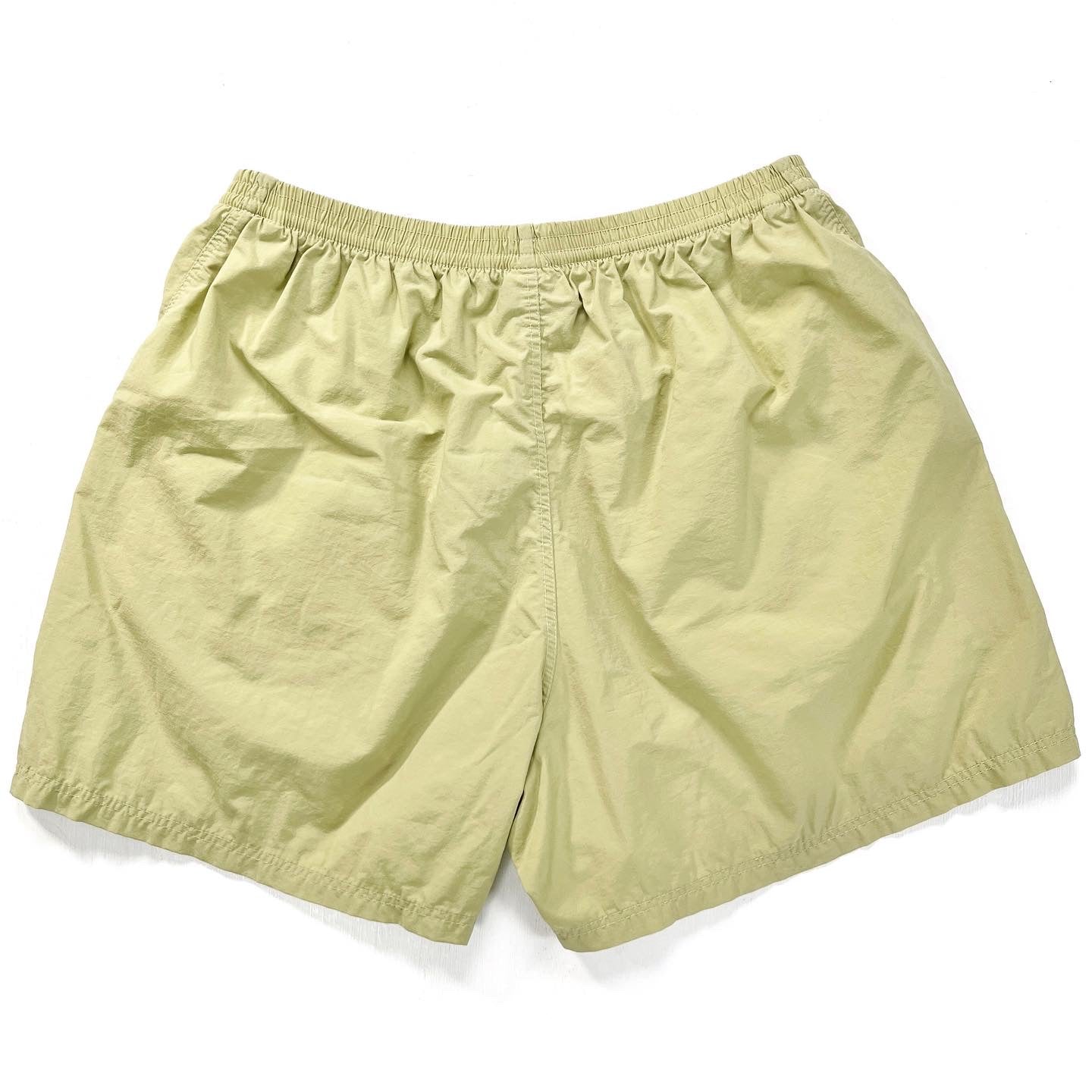 2002 Patagonia Mens 5” Nylon Baggies Shorts, Light Green (L)