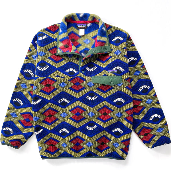 2014 Patagonia Printed Synchilla Snap-T, Slowfoot: Cobalt Blue (S/M)