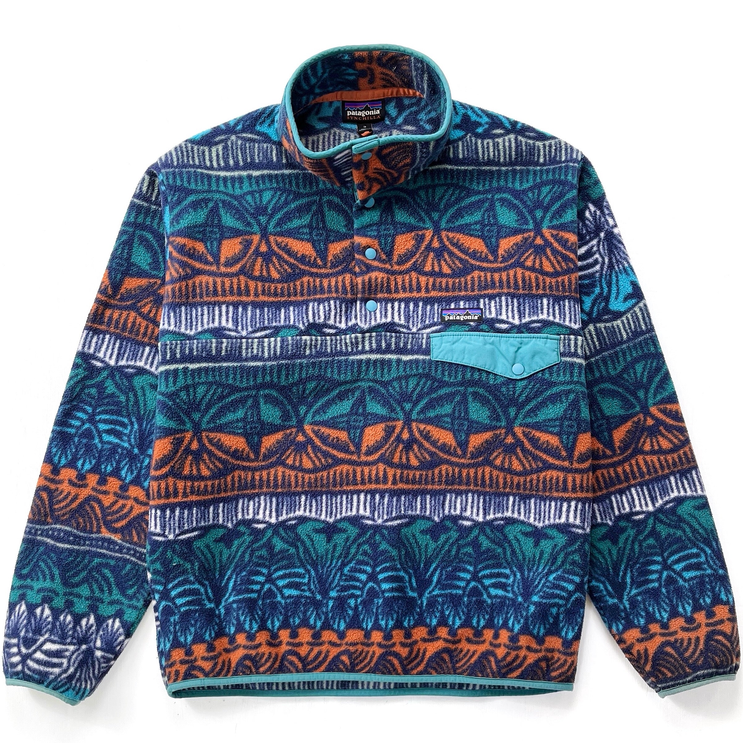 2019 Patagonia Printed Synchilla Snap-T, Tradewinds: Stone Blue (M)