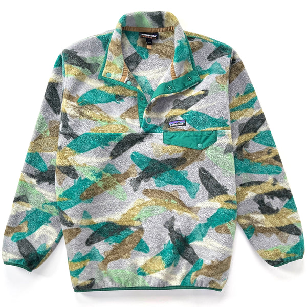 2016 Patagonia Printed Synchilla Snap-T, Trout Tails: Legend Green (S)
