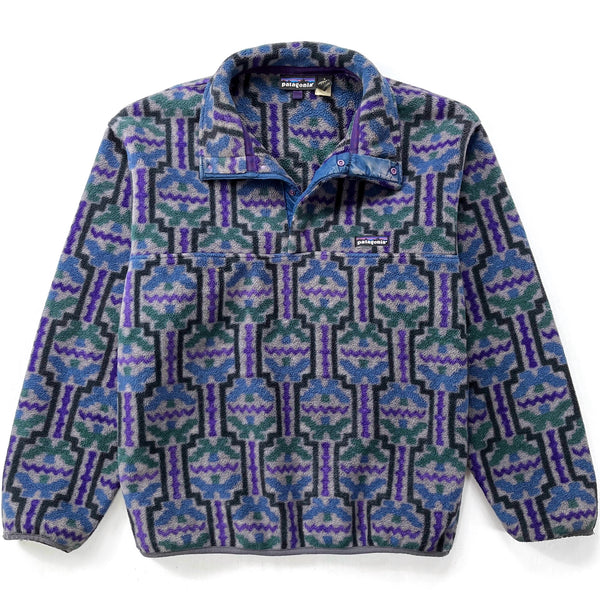 1993 Patagonia Printed Synchilla Snap-T, Tehuelche: Charcoal (S)