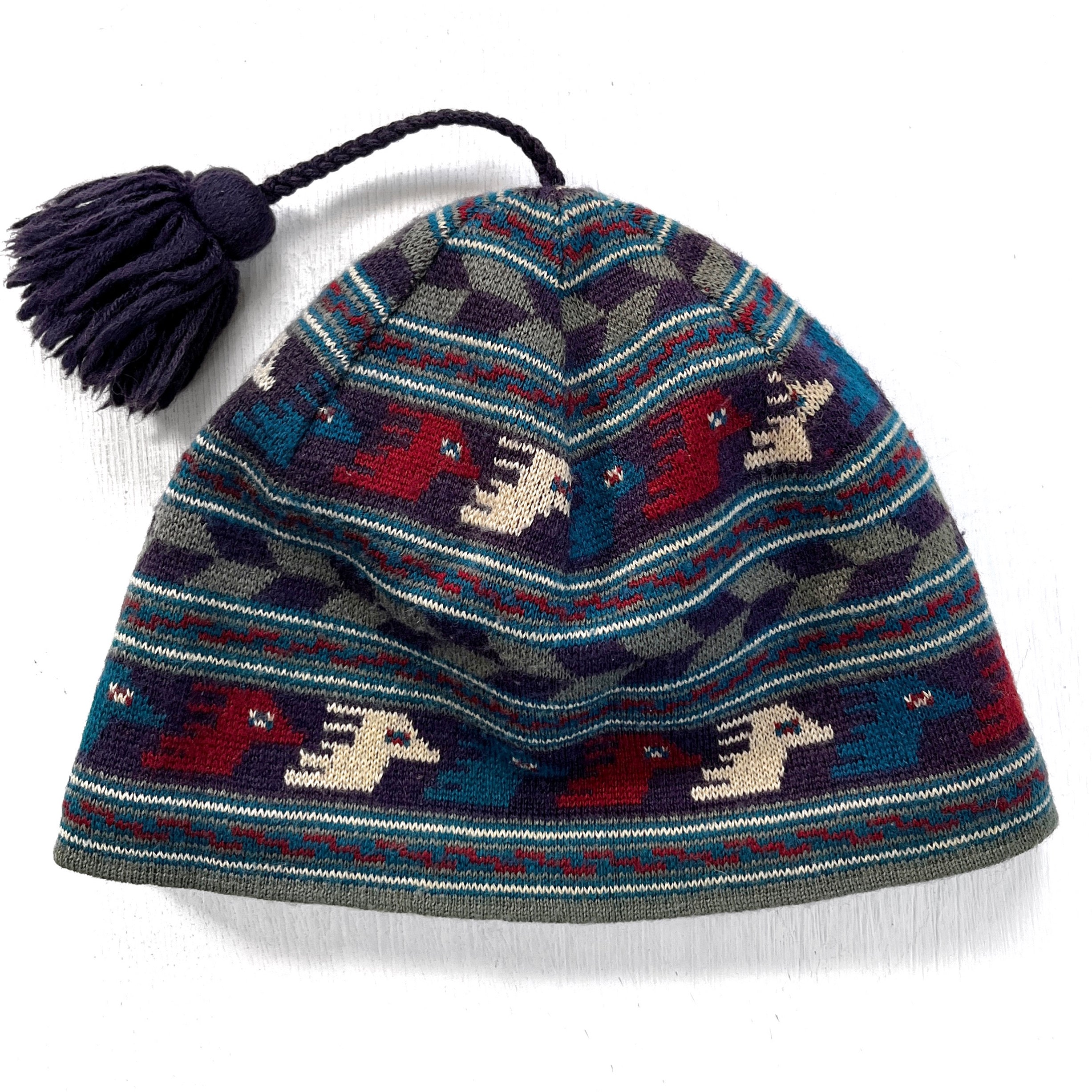 1995 Patagonia Printed Lightweight Wool Ski Hat, Anatolia (M)