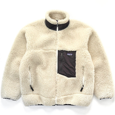 Patagonia (Modern) — 2007 Patagonia Deep Pile Classic Retro-X Retro Cardigan, Natural & Mushroom (L)
