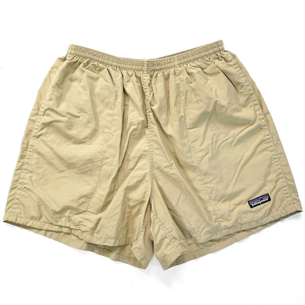 2005 Patagonia Mens 5” Nylon Baggies Shorts, Retro Khaki (L)