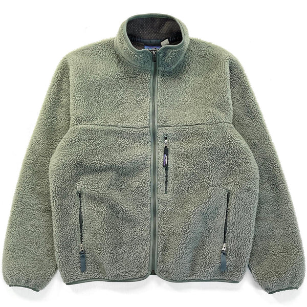 1999 Patagonia Retro Pile Cardigan, Eucalyptus & Dark Ash (L)