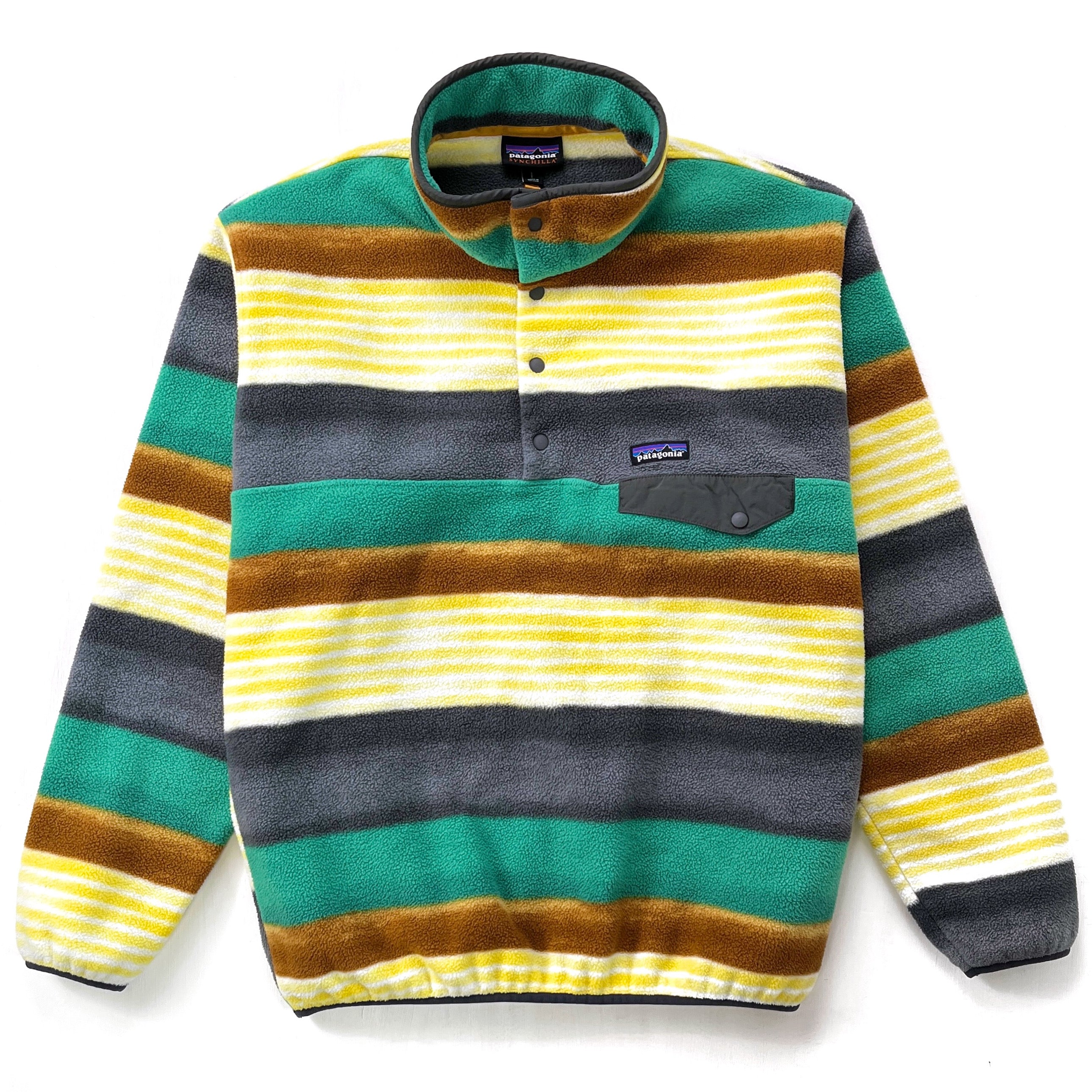 2016 Patagonia Printed Synchilla Snap-T, Painted Fitz Stripe (L)