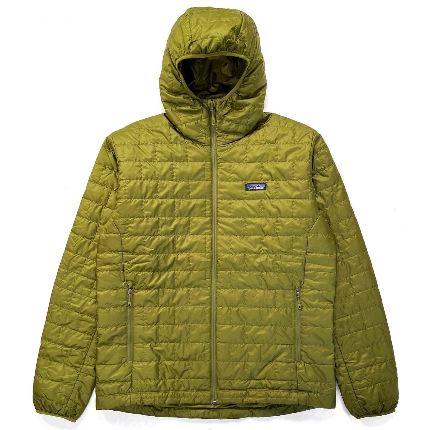 2019 Patagonia Mens Nano Puff Hooded Jacket, Herb Green (L)