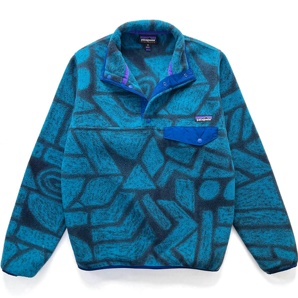 2015 Patagonia Printed Synchilla Snap-T Pullover, Shale: Navy Blue (XS/S)