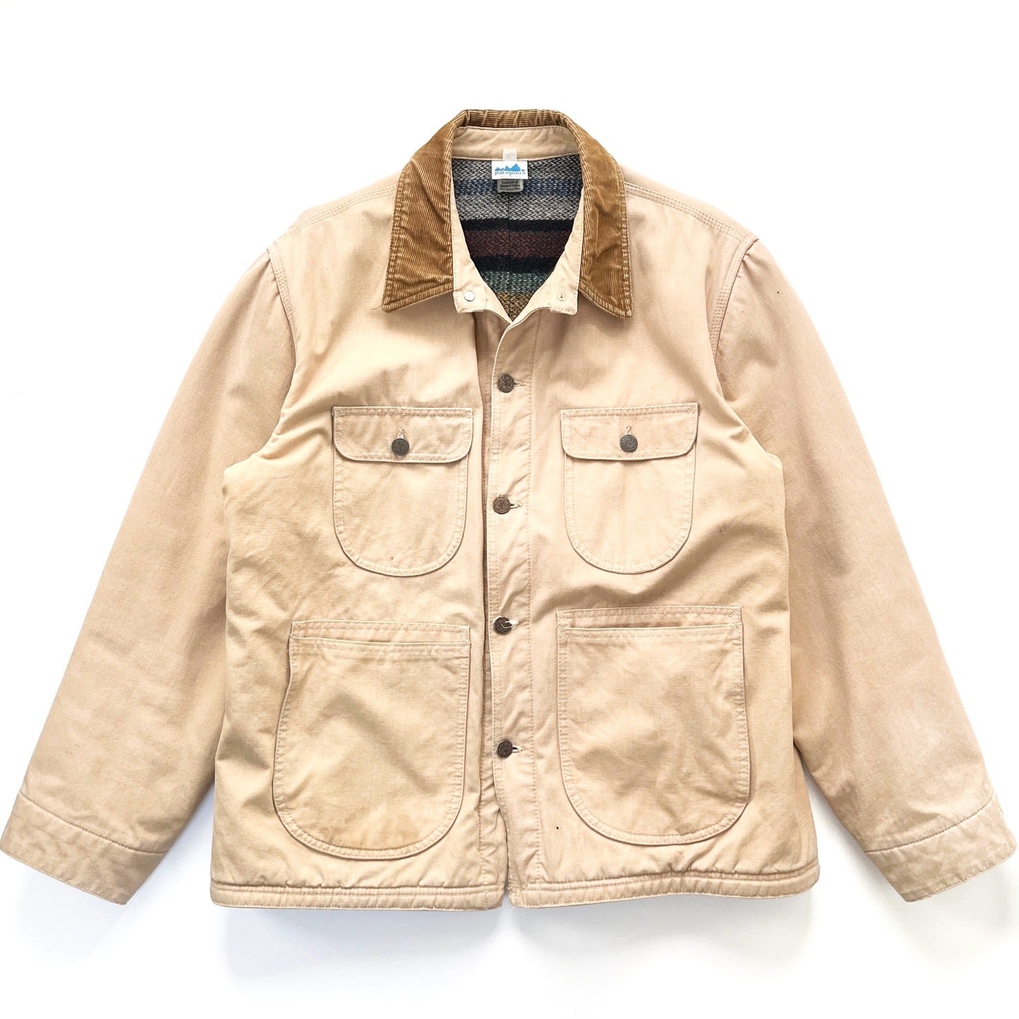 1970s Patagonia “Blue Label” Blanket-Lined Cotton Canvas Chore Coat, Tan (M/L)