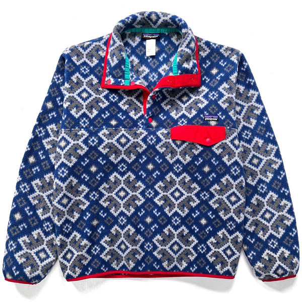 2013 Patagonia Printed Synchilla Snap-T, Aurora: Channel Blue (M)