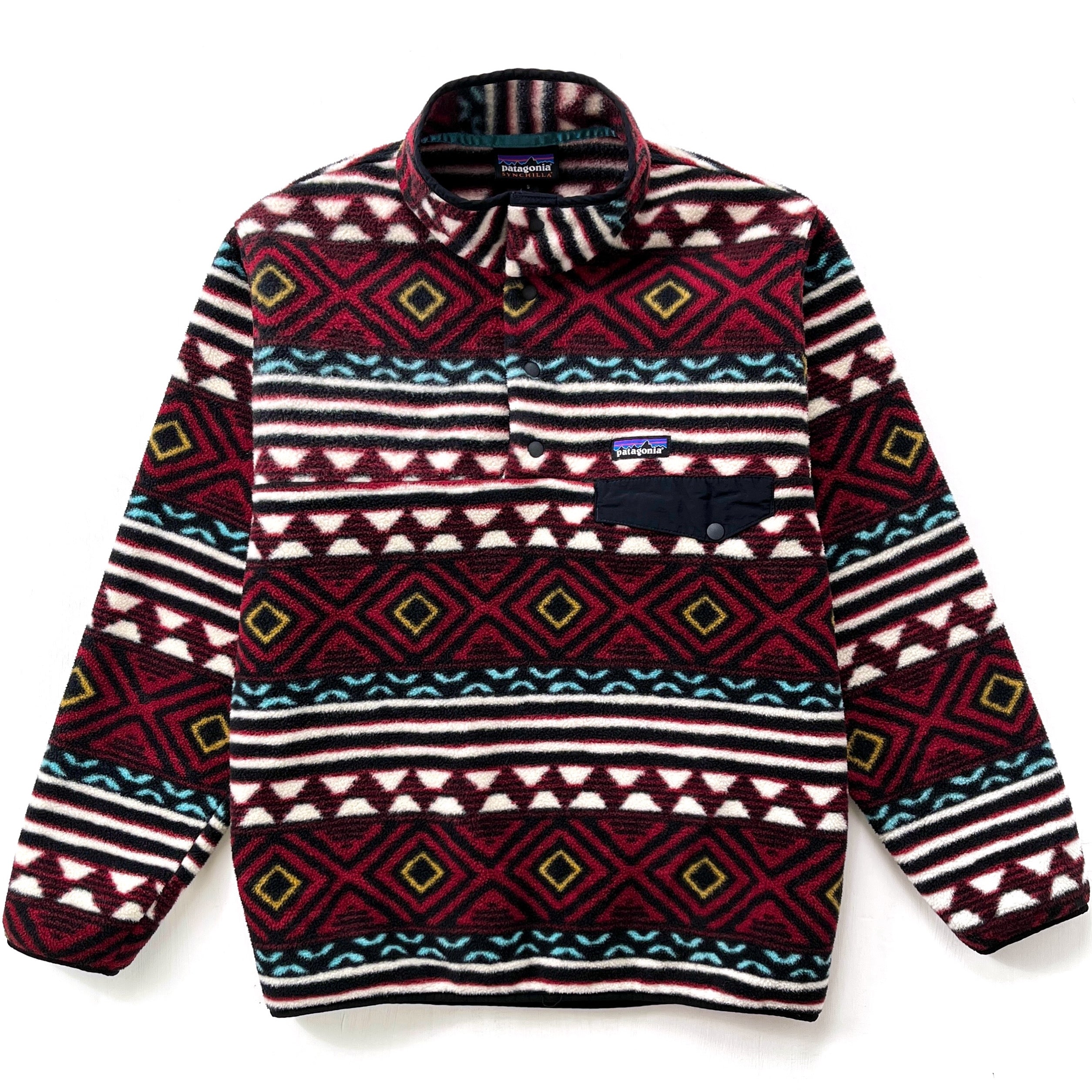 2016 Patagonia Printed Synchilla Snap-T, Saltillo: Cinder Red (S)