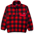 2014 Patagonia Printed Synchilla Snap-T, Fuzzy Plaid: Wax Red (L)