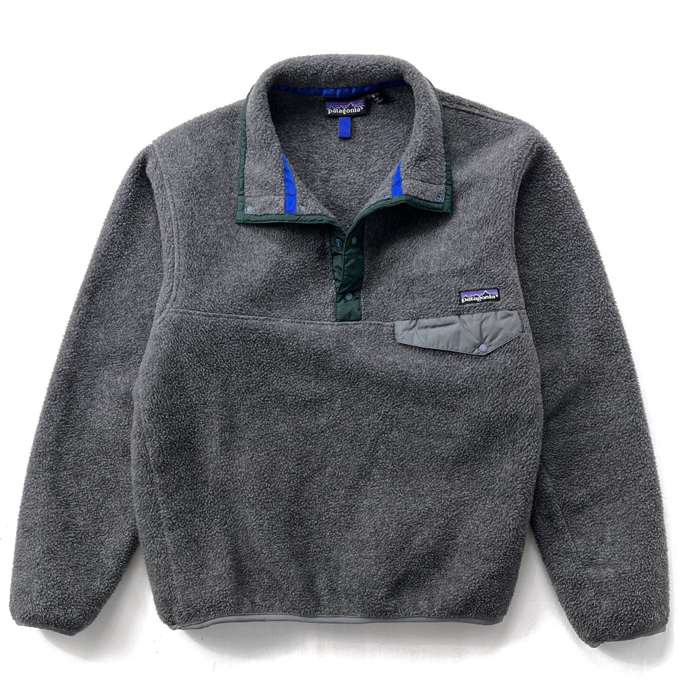 1992 Patagonia Synchilla Snap-T Pullover, Charcoal & Hunter (S)