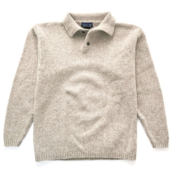 1997 Patagonia Collared Brushed Wool Knit Sweater, Light Oatmeal (S/M)