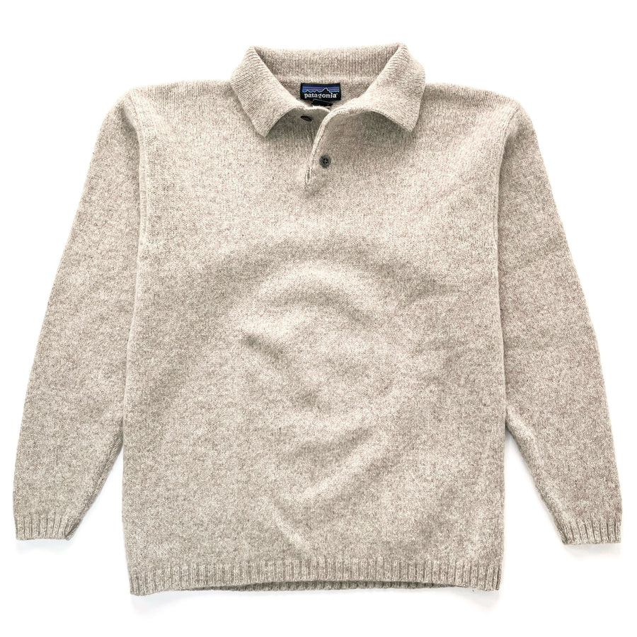 1997 Patagonia Collared Brushed Wool Knit Sweater, Light Oatmeal (S/M)
