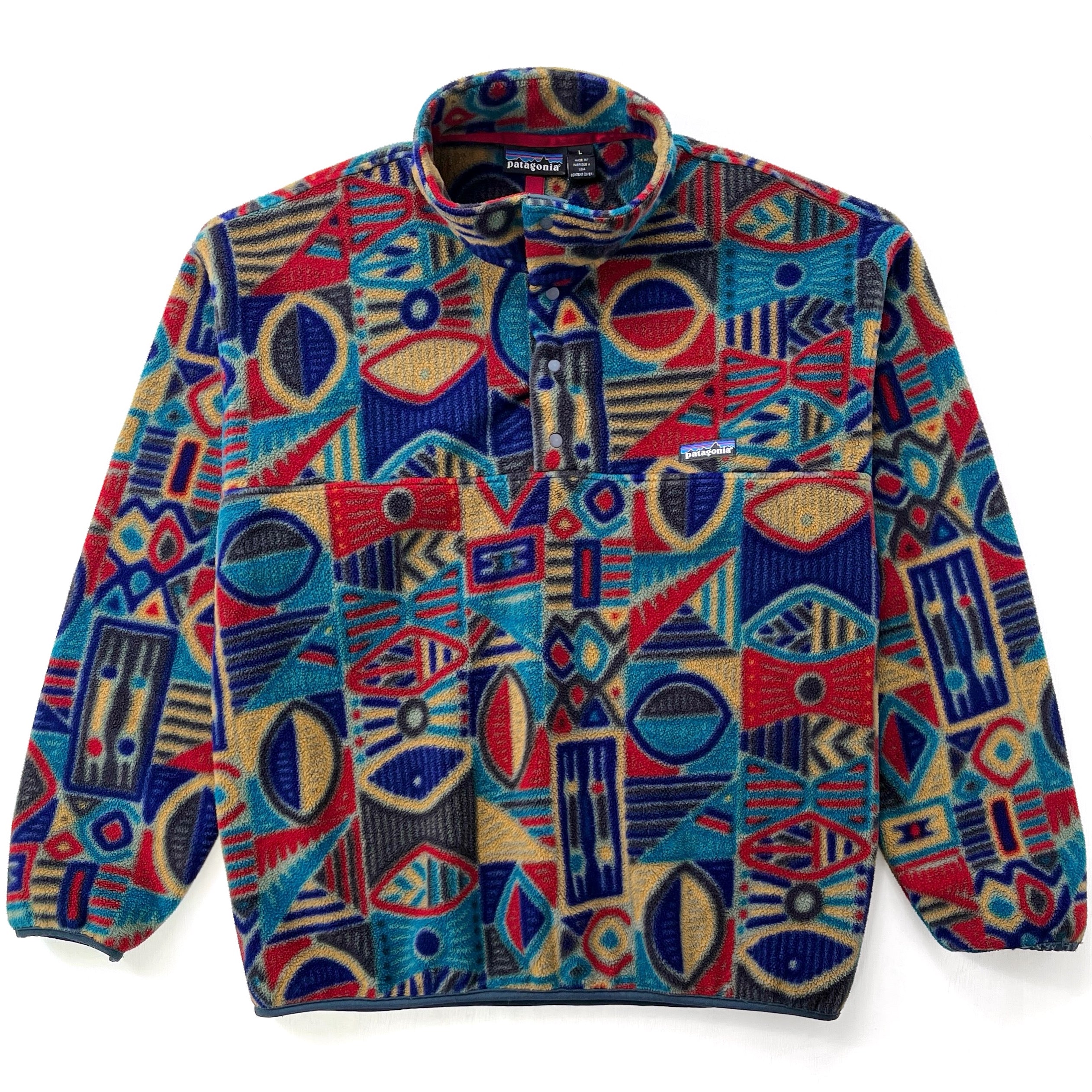 1995 Patagonia Printed Synchilla Snap-T Pullover, Aboriginal (L)