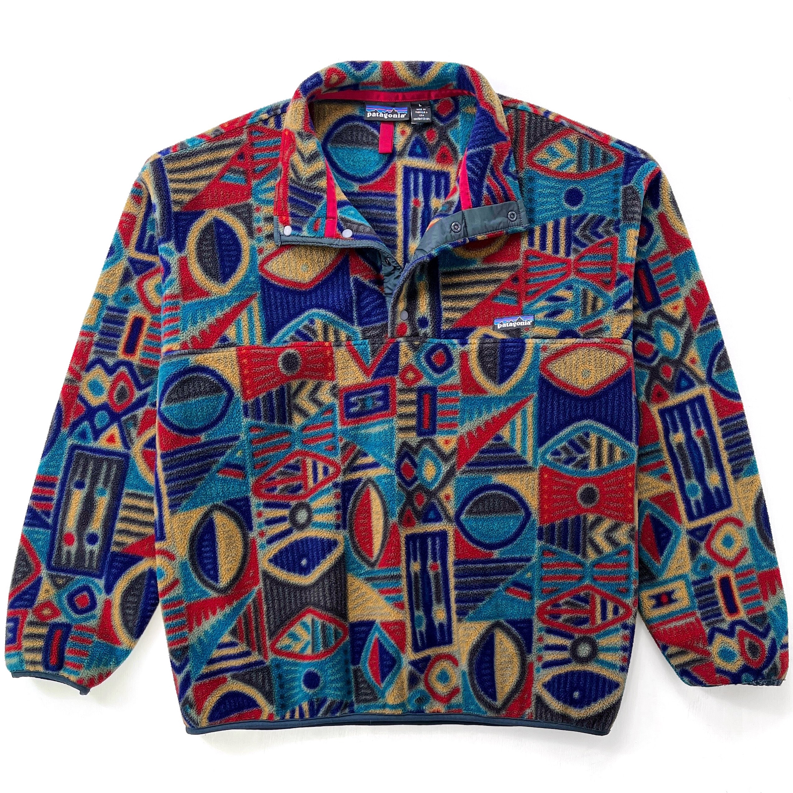 1995 Patagonia Printed Synchilla Snap-T Pullover, Aboriginal (L)