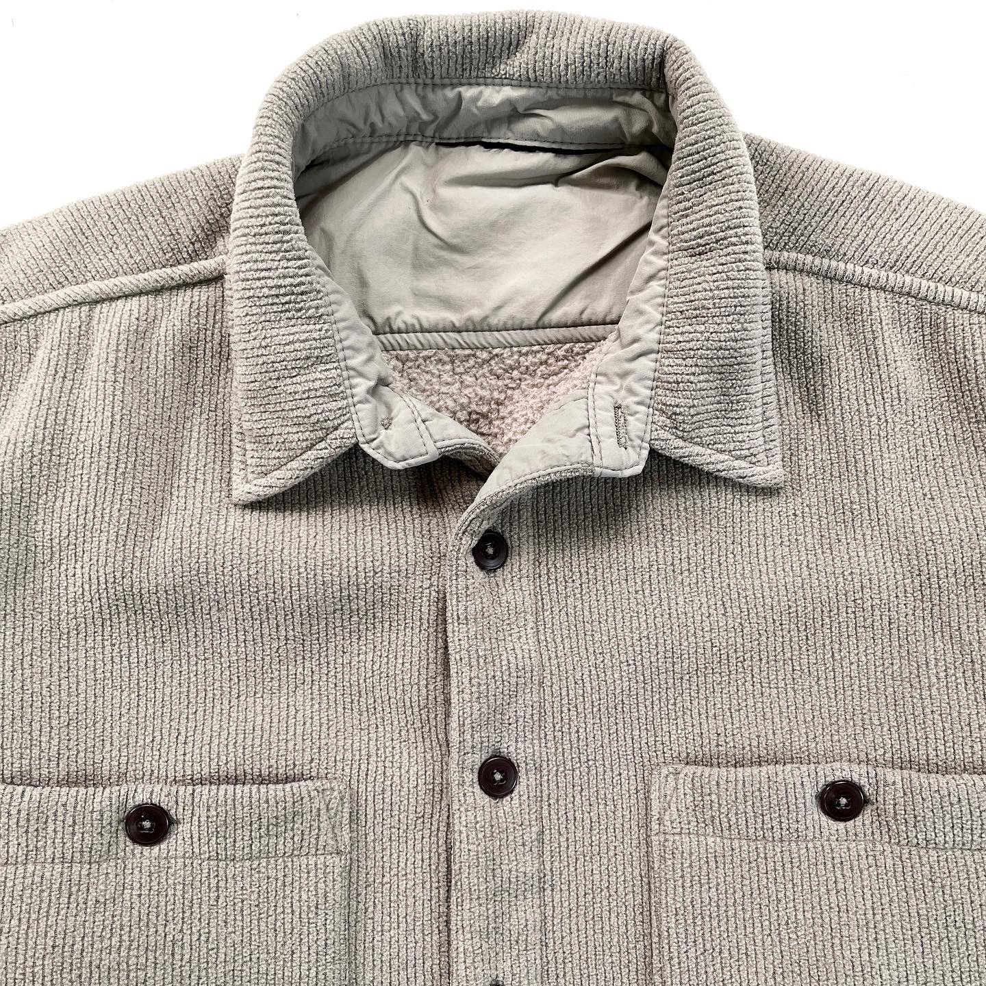 1997 Patagonia Cord Shearling Fleece Overshirt, Driftwood (L)
