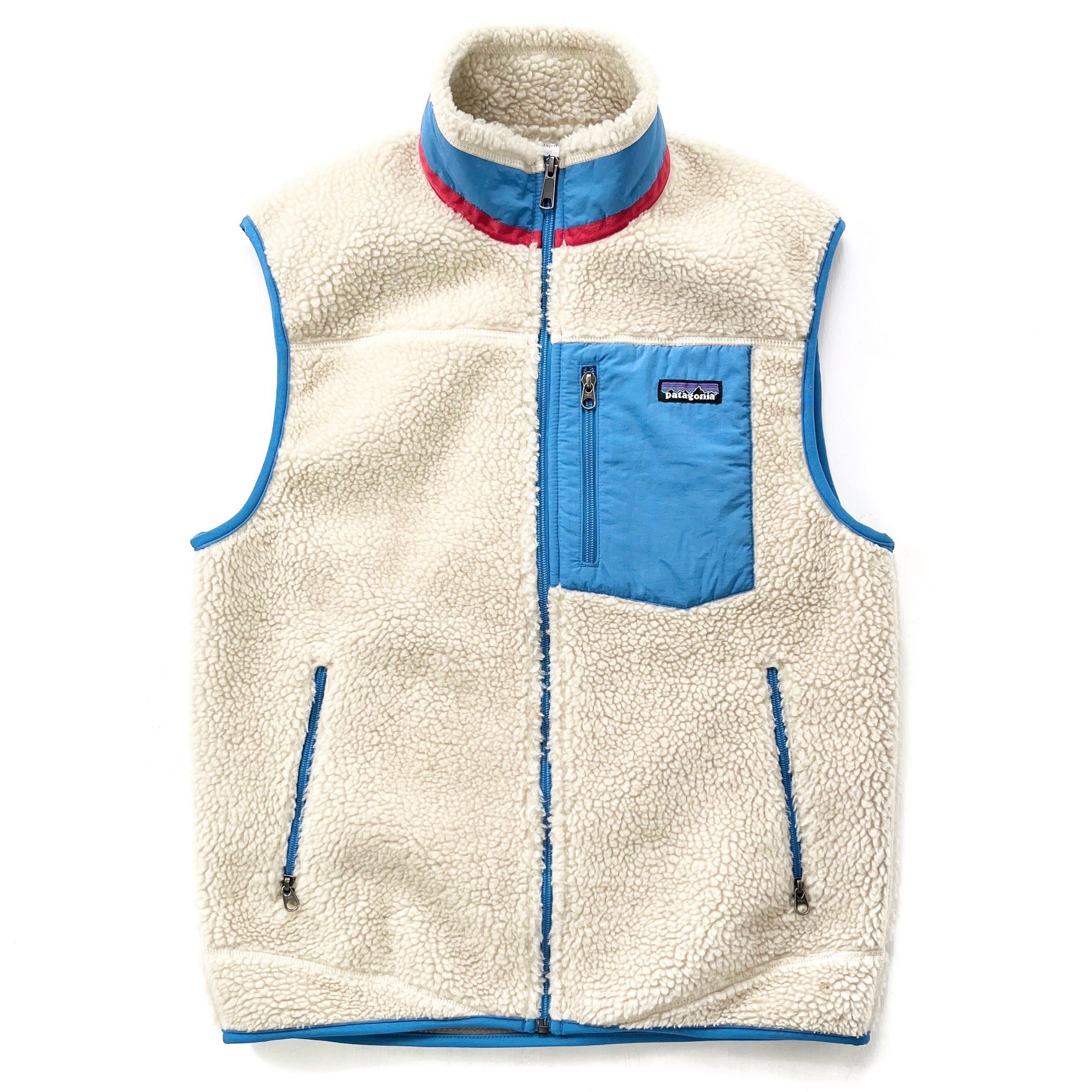 2010 Patagonia Classic Retro X Fleece Vest Natural Light Blue M