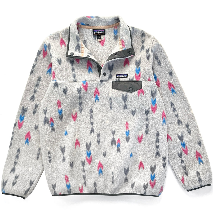 2023 Patagonia Womens Printed Synchilla Snap-T Pullover, Wish Tails: Craft Pink (L)