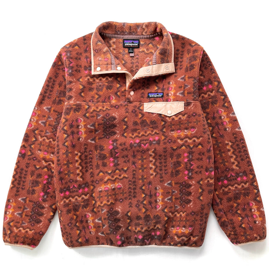 2022 Patagonia Womens Printed Synchilla Snap-T, Sisu Brown (M)