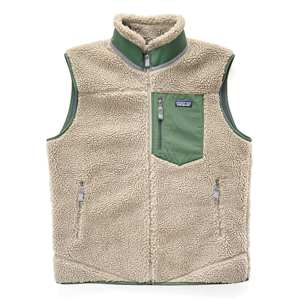 2024 Patagonia Classic Retro-X Fleece Vest, Dark Natural & Pine Green (XL)