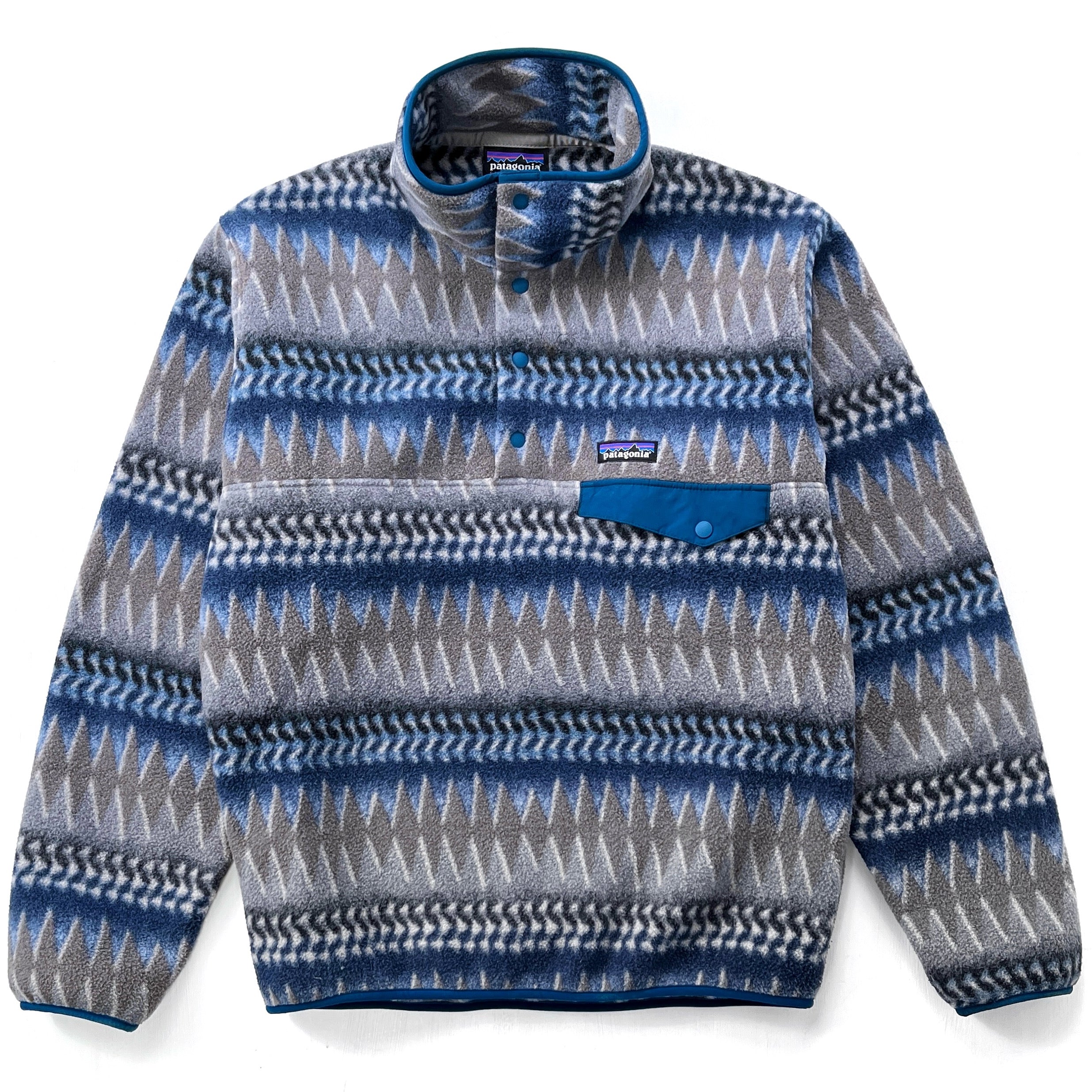 2017 Patagonia Printed Synchilla Snap-T, Laughing Waters (S/M)