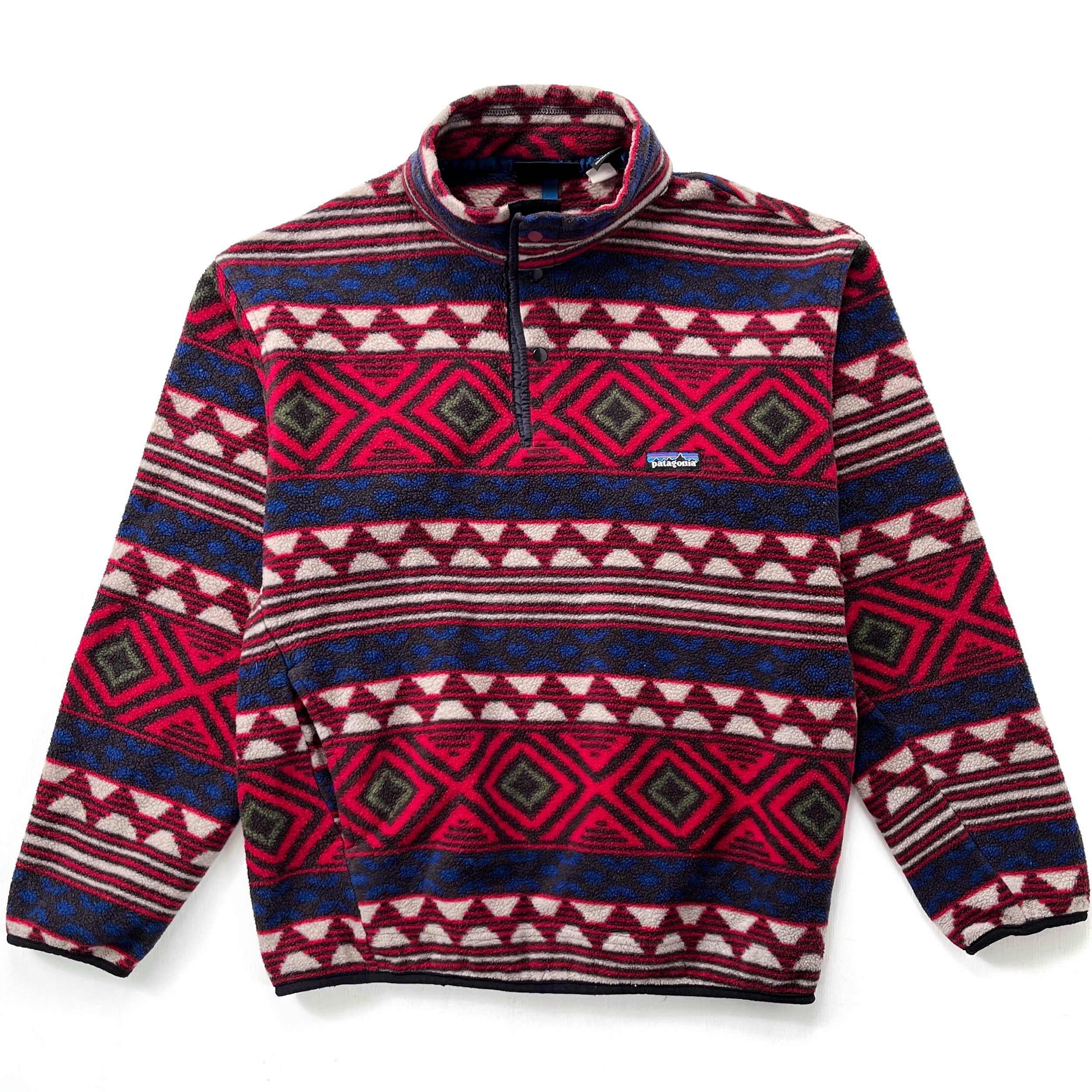 1996 Patagonia Printed Synchilla Snap-T, Saltillo: Burnt Chili (M)