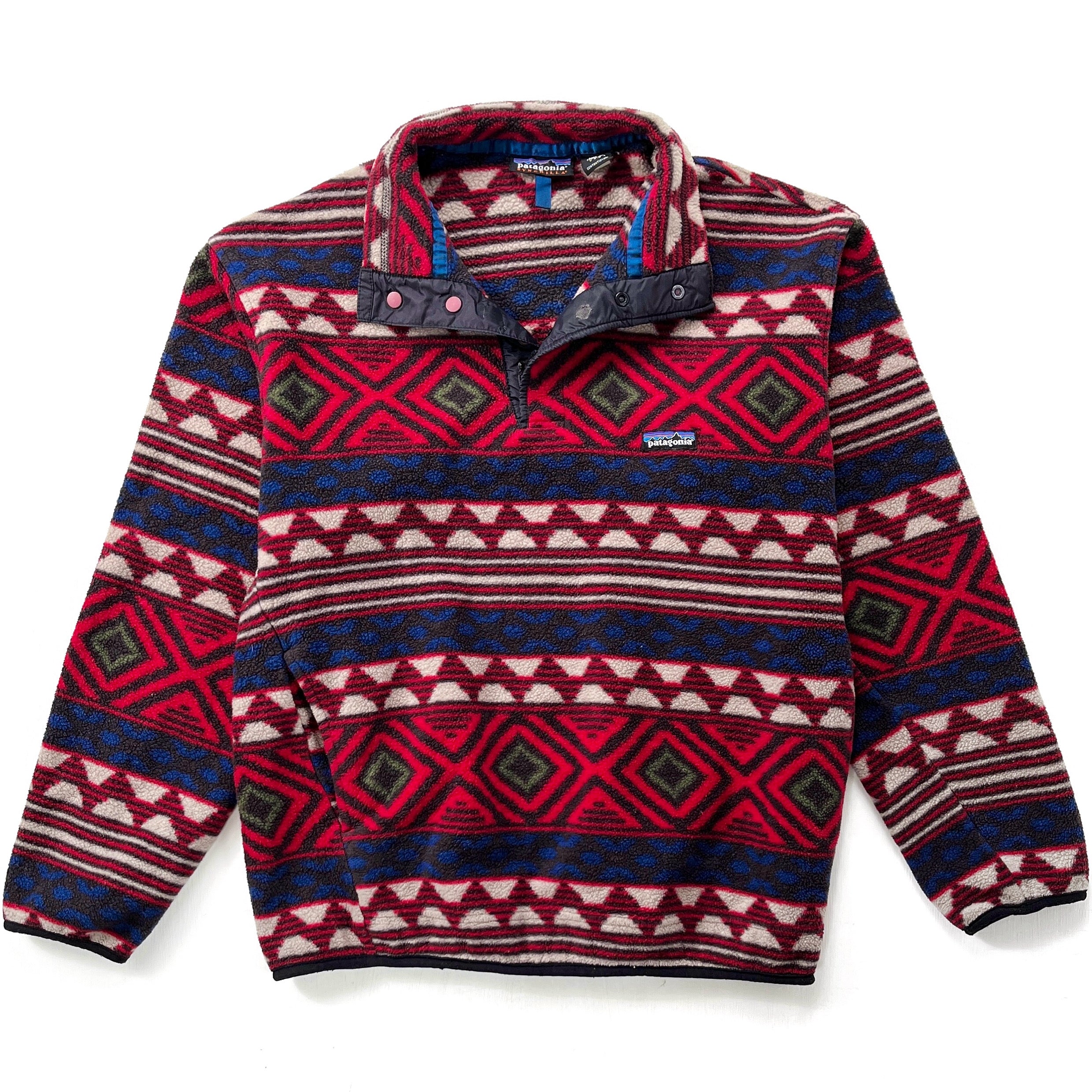 1996 Patagonia Printed Synchilla Snap-T, Saltillo: Burnt Chili (M)