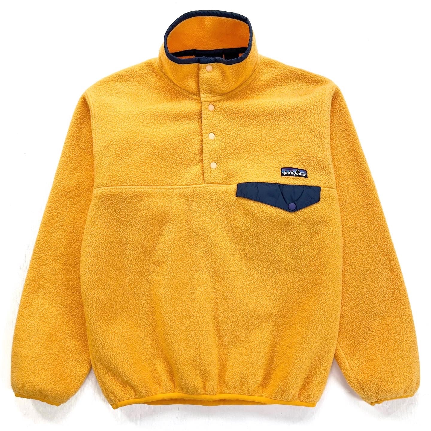 1996 Patagonia Synchilla Snap-T, Sunflower & Charred Blue (S)