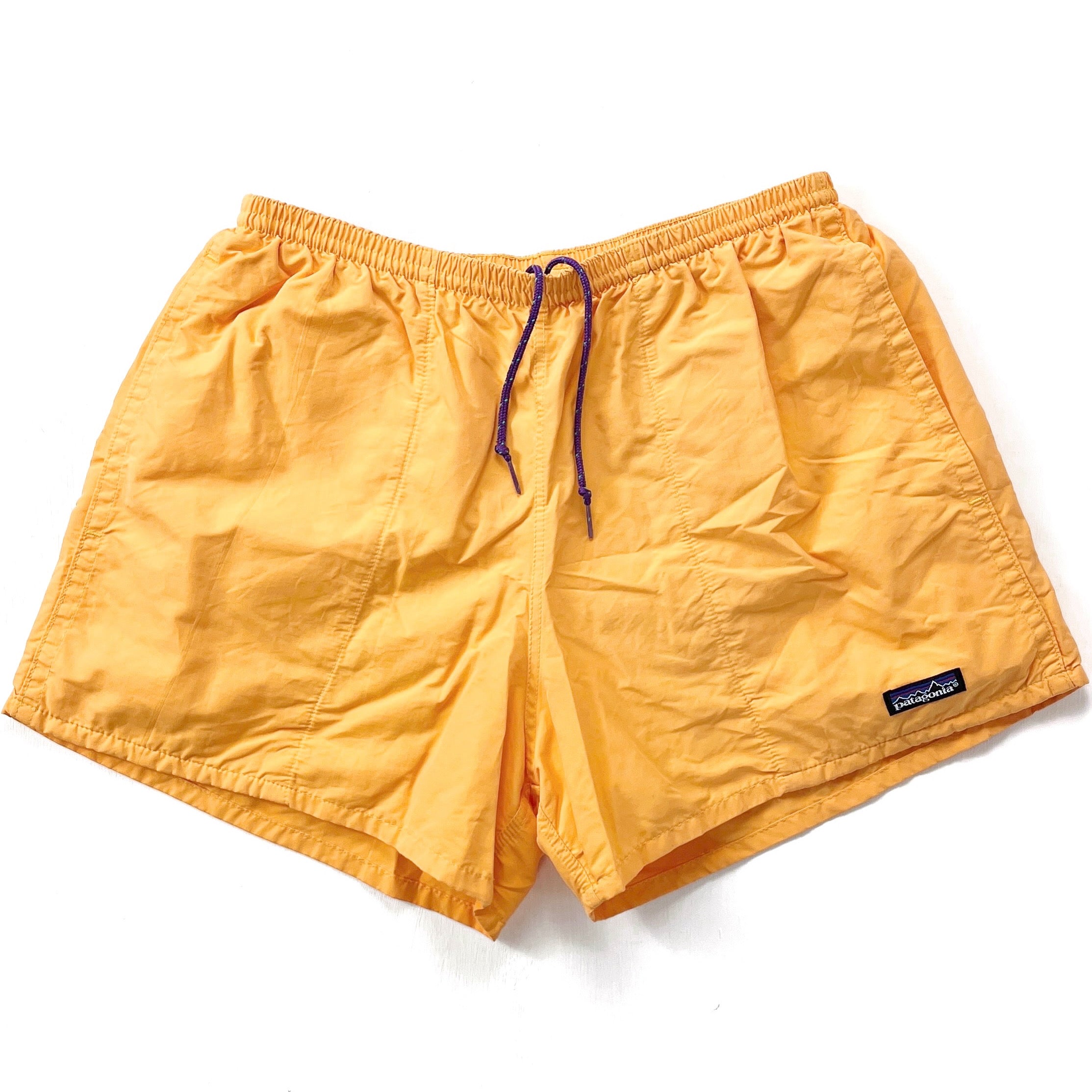 1991 Patagonia Mens 3.5 Nylon Baggies Shorts Saffron L