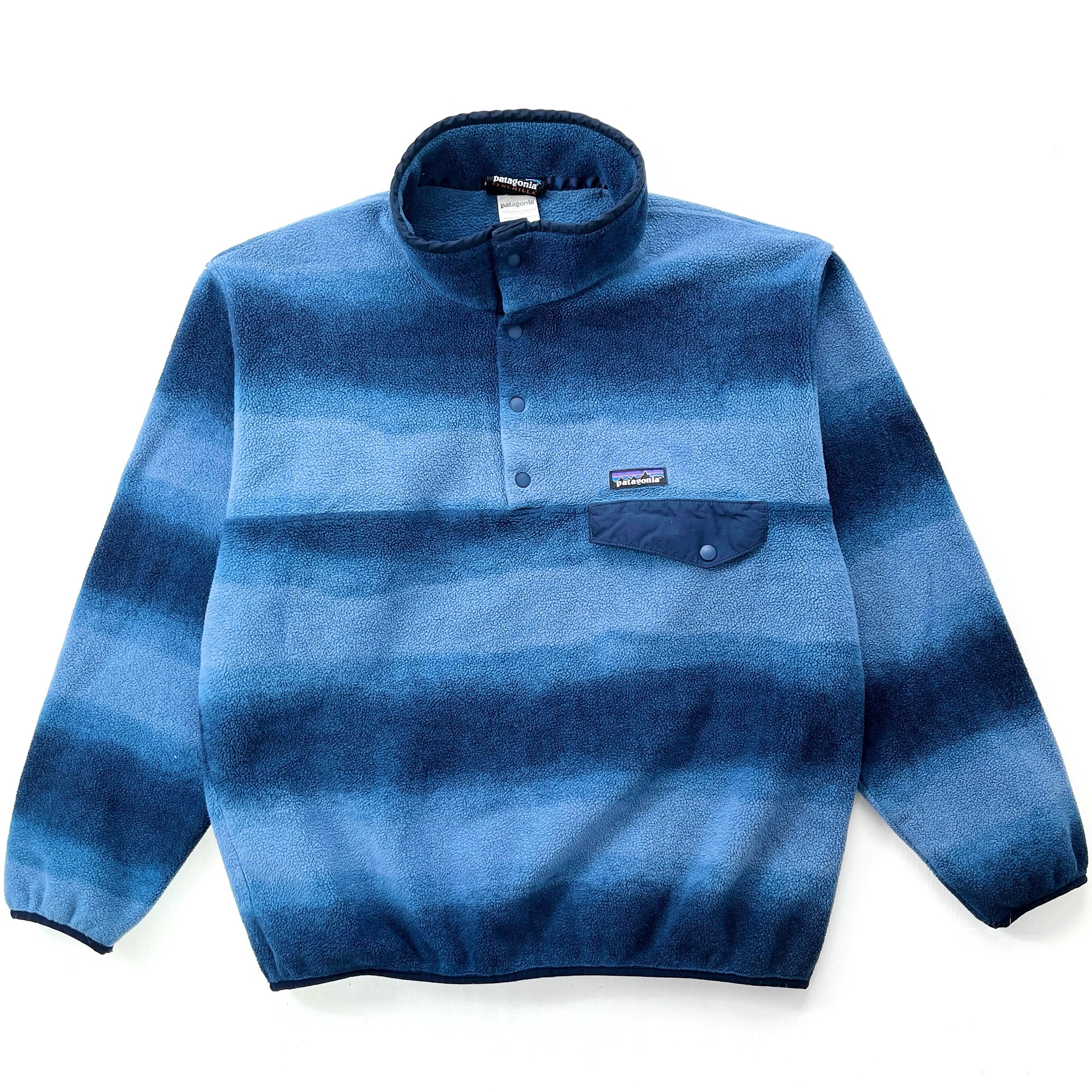 2015 Patagonia Printed Synchilla Snap-T, Hand Dipped: Navy (L)