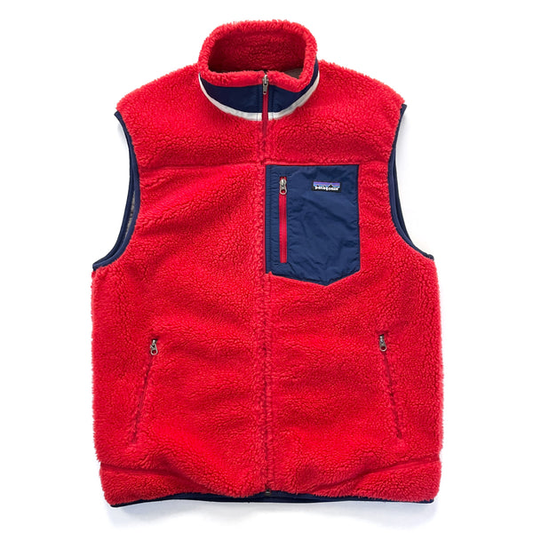 2012 Patagonia Classic Retro-X Fleece Vest, Chili Red & Classic Navy (L)