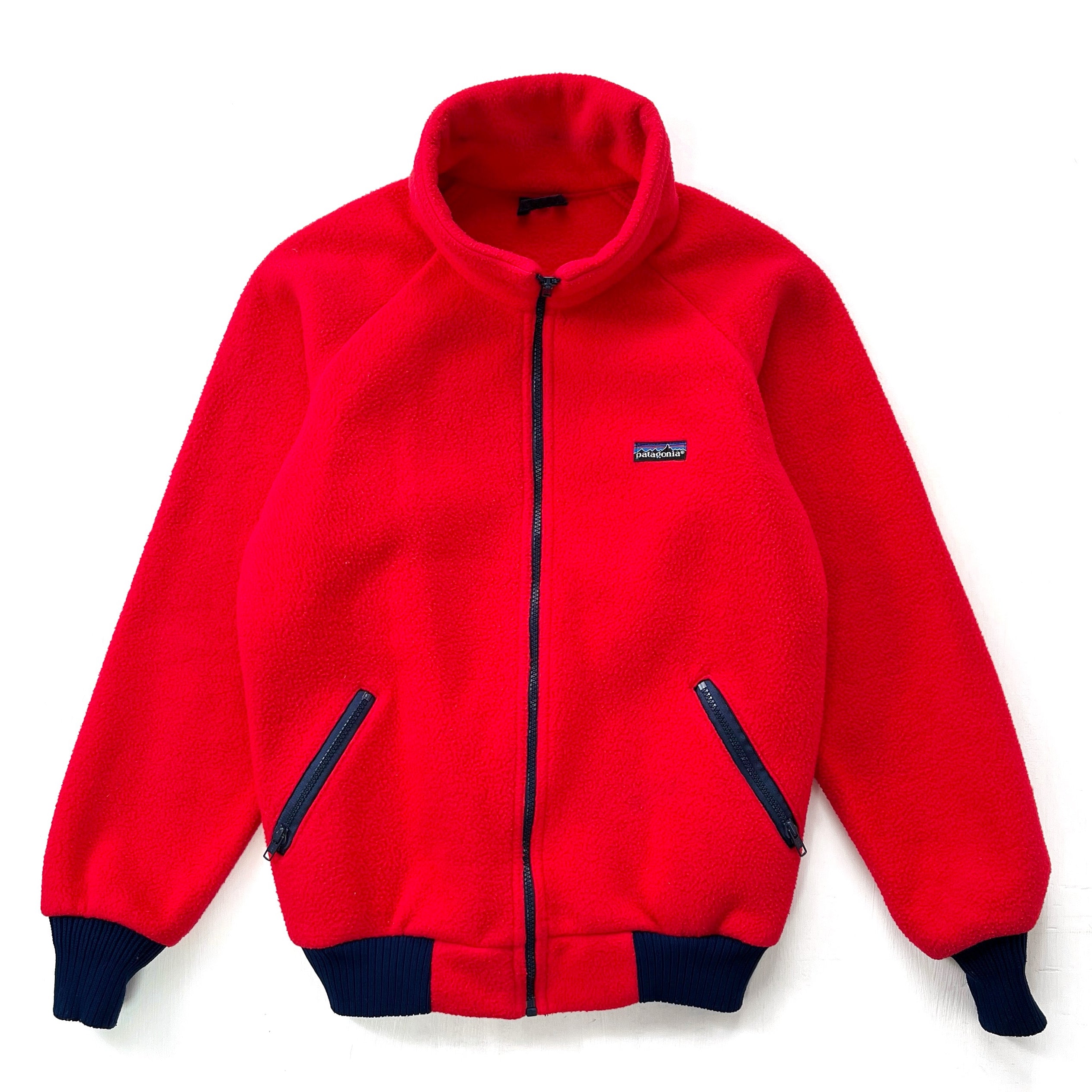 1983 Patagonia Bunting Full-Zip Fleece Jacket, Red & Navy (S/M)