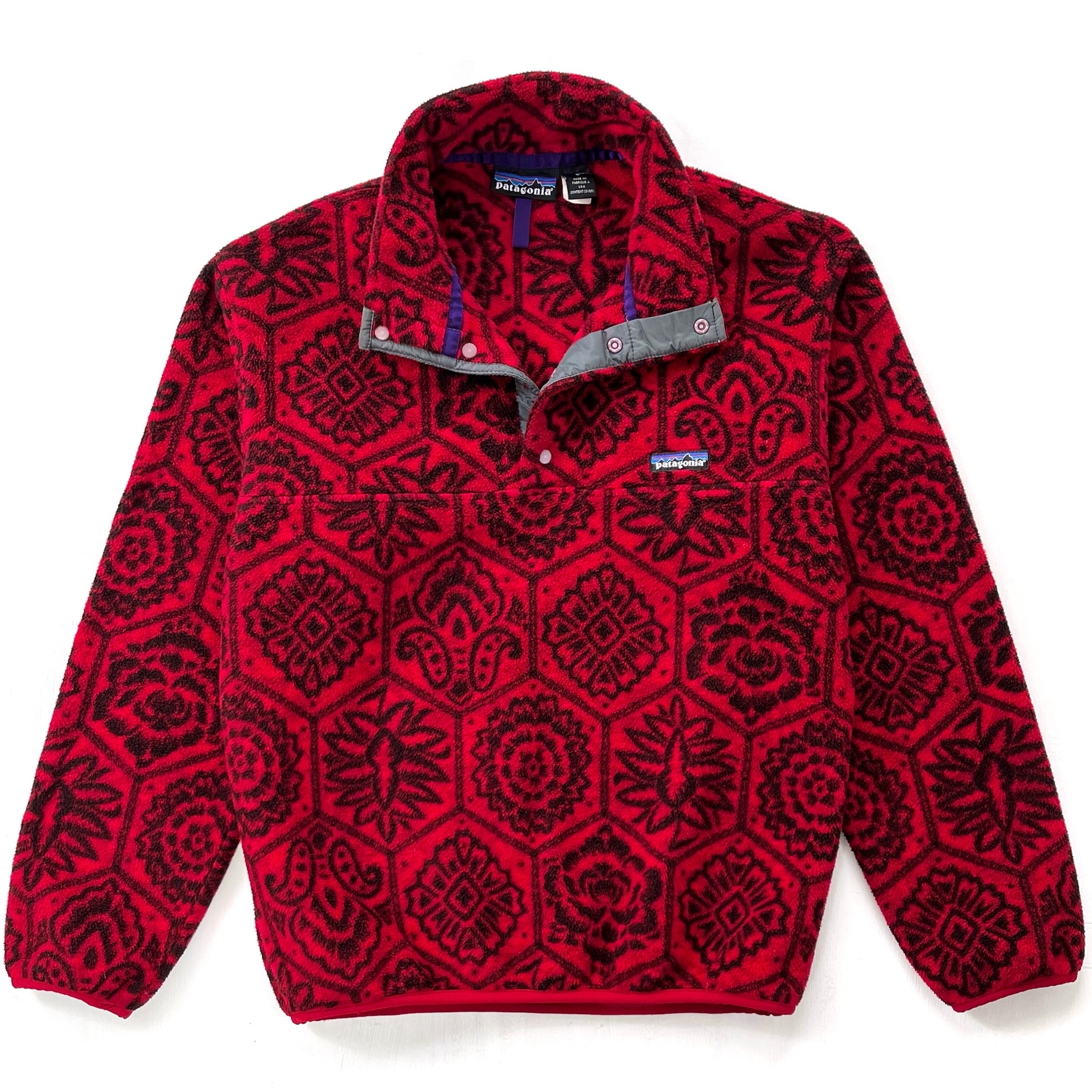 Hotsell Patagonia Synchilla red Buffalo Plaid Pullover Synch Snap Large