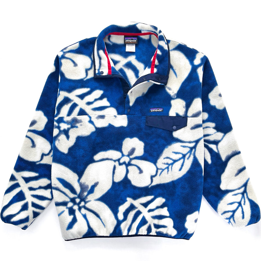 2015 Patagonia Printed Synchilla Snap-T Pullover, Spice Garden: Navy Blue (L)