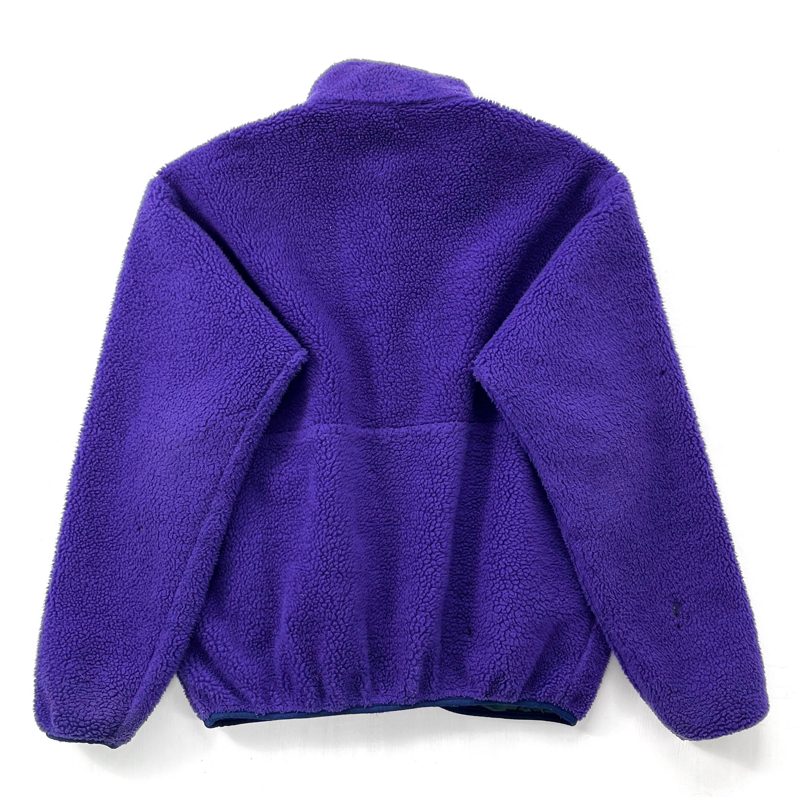 1993 Patagonia Reversible Pile Glissade Cardigan, Eggplant (L)