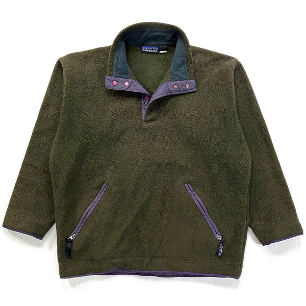 1995 Patagonia Synchilla Big-T Fleece Pullover, Dark Olive (M/L)